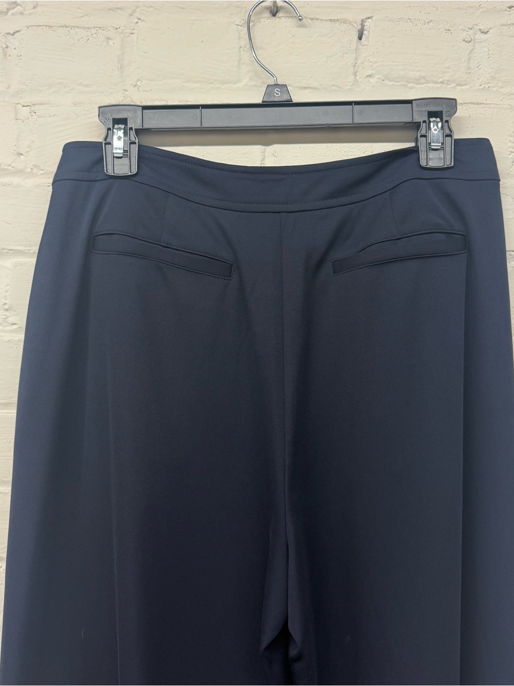 NWT Lauren Ralph Lauren Navy Wide Leg Pleated Stretch Jersey Pant - Picture 7 of 9